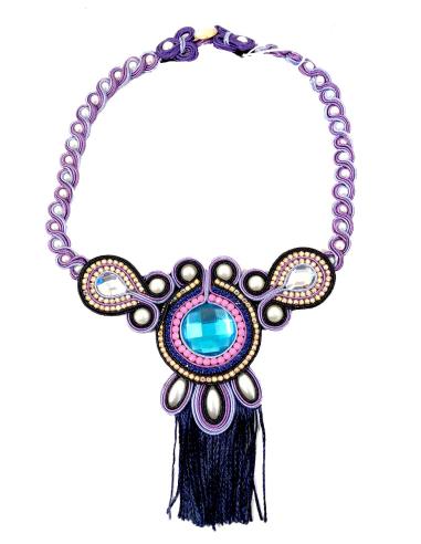 COLLARES MUJER CORTOS MORADOS CON FLECOS MUY BONITOS