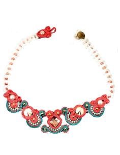 COLLARES MUJER BISUTERIA CORTOS CORAL Y VERDE IDEALES PARA BODAS