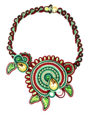 COLLARES MUJER BISUTERIA CORTOS GRANATES Y VERDES PARA BODAS