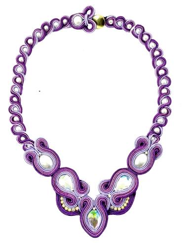COLLARES MUJER BISUTERIA CORTOS PARA BODAS MORADOS