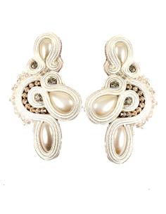 PENDIENTES NOVIA  Y FLAMENCA LARGOS BLANCOS IDEALES PARA TU BODA