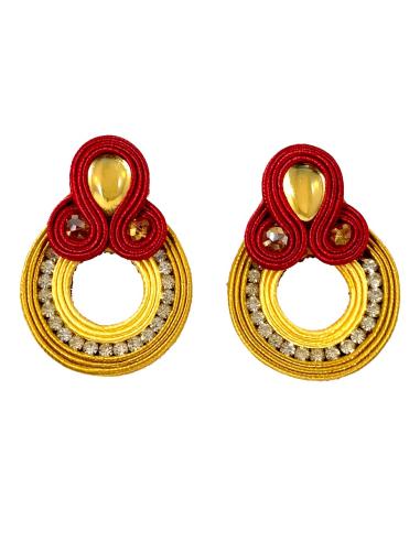 PENDIENTES DE AROS FLAMENCA AMARILLOS CON ARO QUEDAN FANTASTICOS