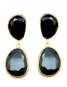 PENDIENTES MUJER NEGROS DE PIEDRAS NATURALES