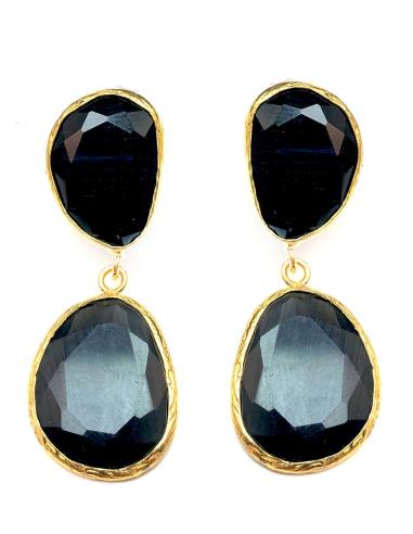 PENDIENTES MUJER NEGROS DE PIEDRAS NATURALES