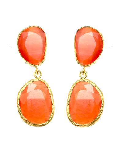 PENDIENTES MUJER NARANJAS DE PIEDRAS NATURALES
