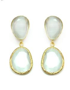 PENDIENTES BLANCOS DE PIEDRAS NATURALES