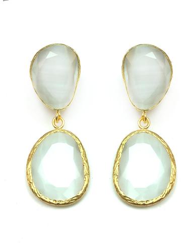 PENDIENTES BLANCOS DE PIEDRAS NATURALES