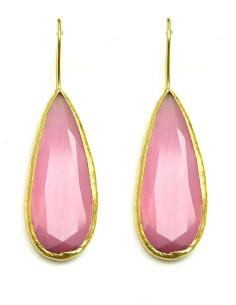 producto PENDIENTES LAGRIMA  DE PIEDRAS NATURALES ROSAS