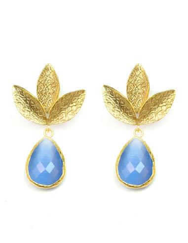 PENDIENTES ELEGANTES AZULES DE PIEDRAS NATURALES