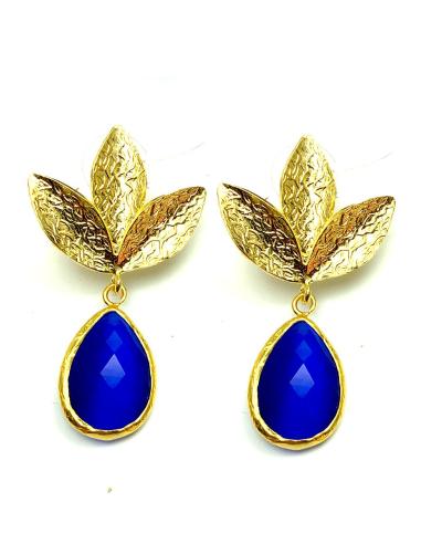 PENDIENTES MUJER ELEGANTES AZULONES DE PIEDRAS NATURALES