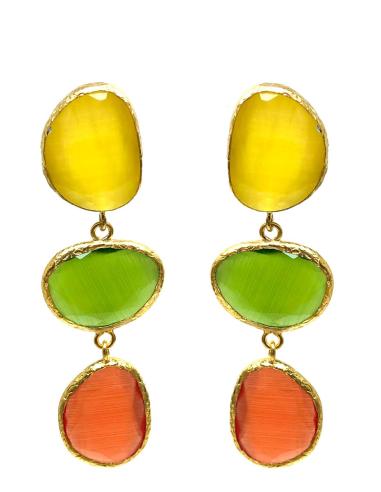 PENDIENTES GRANDES DE PIEDRAS NATURALES MUY FAVORECEDORES
