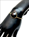 PULSERAS MUJER ORO BAÑO CON PIEDRA NATURAL NEGRA