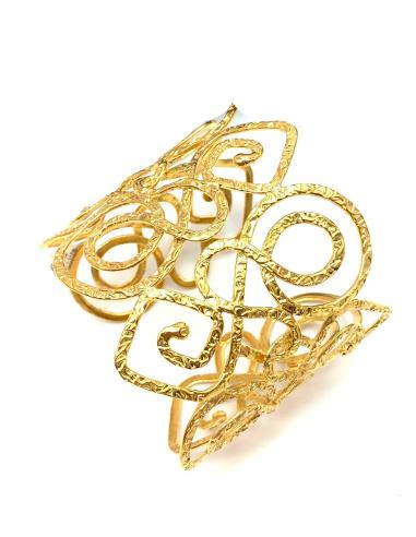 BRAZALETES MUJER ORO BAÑO ORIGINAL BRAZALETE ANCHO
