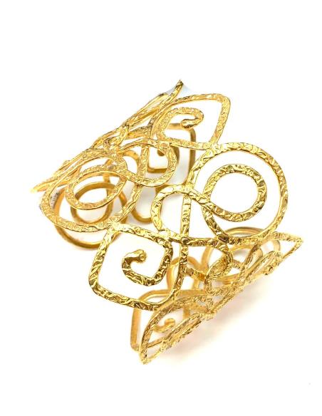 BRAZALETES MUJER ORO BAÑO ORIGINAL BRAZALETE ANCHO