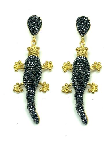 PENDIENTES ORIGINALES ORO BAÑADO DISEÑO ORIGINAL LAGARTO
