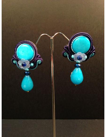PENDIENTES FLAMENCA SUTACHE AZUL TUERQUESA