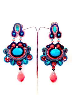 COMPRAR PENDIENTES FLAMENCA ONLINE CORAL TURQUESA