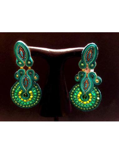 PENDIENTES FLAMENCA BISUTERIA HECHA A MANO