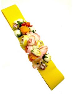 CINTURONES DE VESTIR AMARILLOS CON FLORES