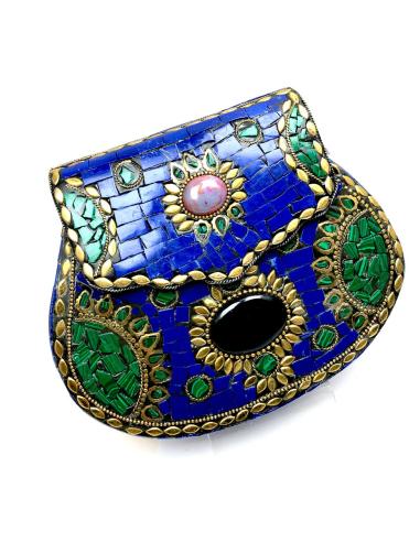 BOLSOS DE FIESTA EXCLUSIVOS PIEDRA NATURAL  LAPIS LAZULI PARA BODAS, ALUCINARAS...!!