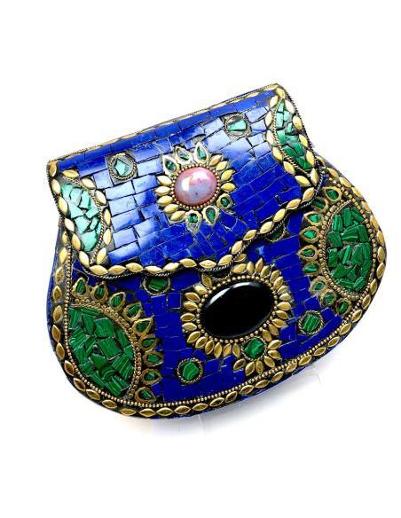 BOLSOS DE FIESTA EXCLUSIVOS PIEDRA NATURAL  LAPIS LAZULI PARA BODAS, ALUCINARAS...!!