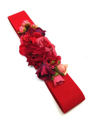 CINTURONES DE VESTIR ROJOS CON FLORES