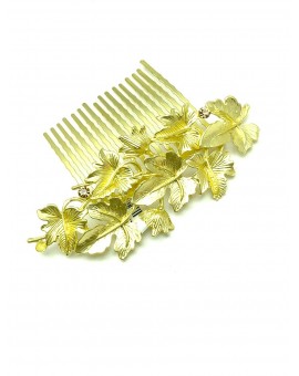 Imagen del producto TOCADOS BODAS Y PEINETAS DORADAS DECORADAS CON HOJAS