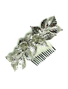 TOCADOS BODAS Y PEINETAS PLATEADAS Y DECORADAS