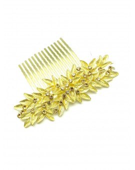 Imagen del producto TOCADOS BODAS Y PEINETAS DORADAS DECORADAS CON HOJAS