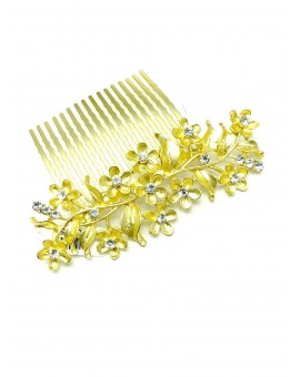 Imagen del producto TOCADOS BODAS Y PEINETAS DORADAS CON HOJAS Y FLORES
