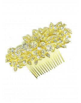 Imagen del producto TOCADOS BODAS Y PEINETAS DORADAS CON BONITA DECORACION