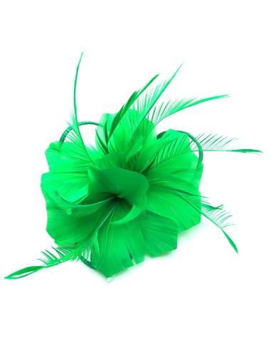 TOCADOS BODAS VERDES ESMERALDA CON PLUMAS