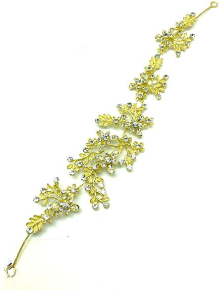 TOCADOS Y TIARAS DORADAS PARA BODAS CON CRISTAL BRILLO