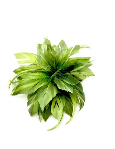 TOCADOS BODAS VERDES CAZA O SECO CON PLUMAS