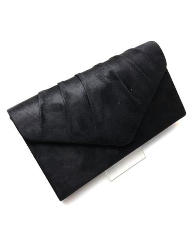 BOLSOS DE FIESTA NEGROS TIPO CARTERA SOLAPA PLIEGUE