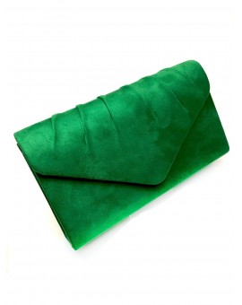 BOLSOS DE FIESTA VERDES TIPO CARTERA SOLAPA PLIEGUE