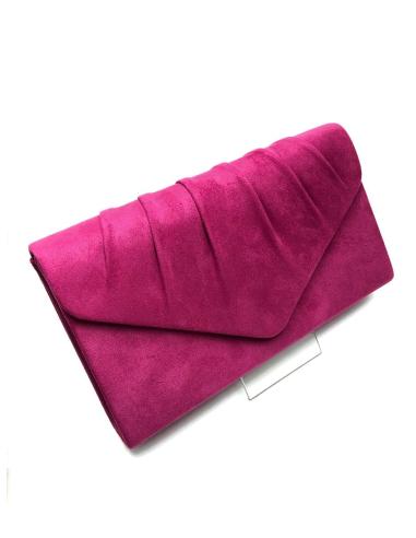 BOLSOS DE FIESTA FUCSIAS TIPO CARTERA SOLAPA PLIEGUE