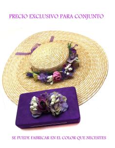 CONJUNTOS PARA BODAS PAMELA Y BOLSO MORADO ( TE LO PODEMOS FABRICAR EN EL COLOR QUE QUIERAS)