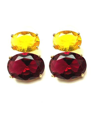 PENDIENTES DE BISUTERIA FINA AMARILLOS Y ROSAS