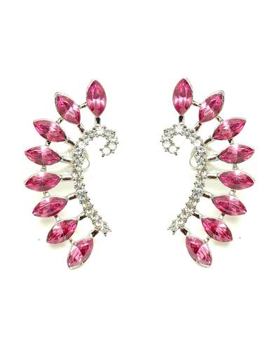 PENDIENTES DE FIESTA ROSAS EN BISUTERIA FORMA DE ABANICO