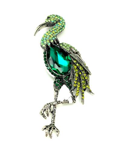 BROCHES PARA MUJER VERDES DE AVES FLAMENCO