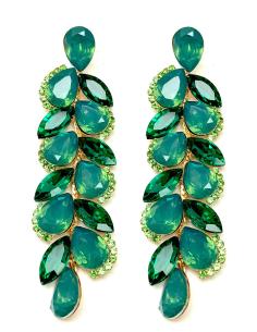 PENDIENTES LARGOS DE FIESTA VERDES MUY FAVORECEDORES
