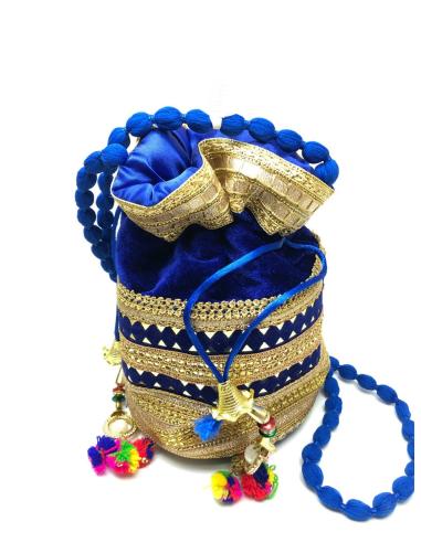 BOLSOS DE FIESTA AZULONES LIMOSNERAS DECORADAS
