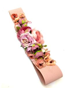 CINTURONES DE FIESTA ROSAS CON BONITAS FLORES