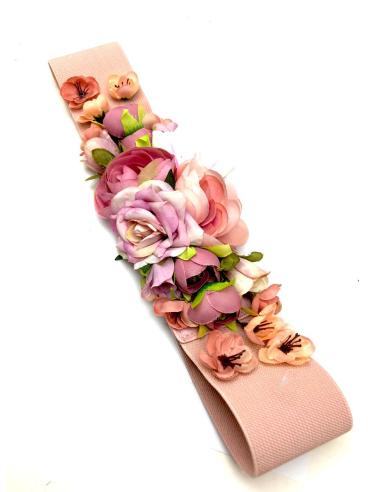 CINTURONES DE FIESTA ROSAS CON BONITAS FLORES