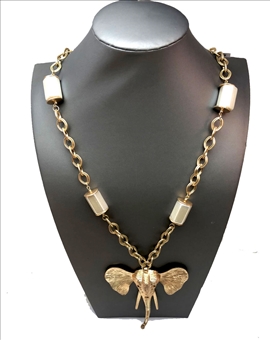 COLLARES LARGOS DORADOS CON CABEZA DE ELFANTE 2