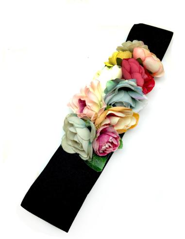 CINTURONES DE FIESTA NEGROS CON FLORES PARA BODAS