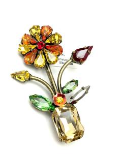 BROCHES ORIGINALES DORADOS BONITOS FLOR CON MACETA