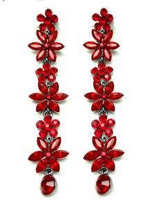 PENDIENTES LARGOS DE BISUTERIA ROJOS MUY FAVORECEDORES