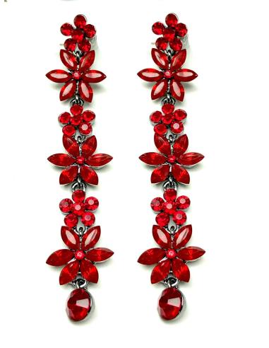 PENDIENTES LARGOS DE BISUTERIA ROJOS MUY FAVORECEDORES